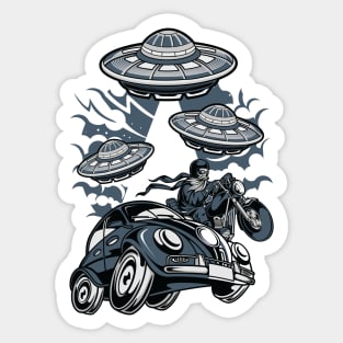 UFO theme GREY Sticker